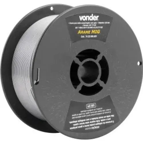 Arame MIG/MAG 0,8 mm, carretel plástico de 1 kg, sem gás, Vonder