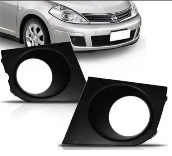 Grade Moldura Parachoque Farol de Milha Nissan Tiida 2011 2012 2013 Com Furo