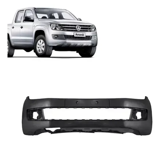 Parachoque Volkswagen Amarok 2013 à 2016 - CD/CS - Furo Farol Auxiliar - Preto Liso - Loma