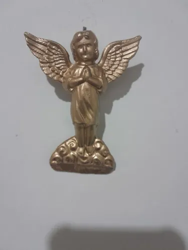 Anjo e 1 palmatoria de sétimo dia em bronze
