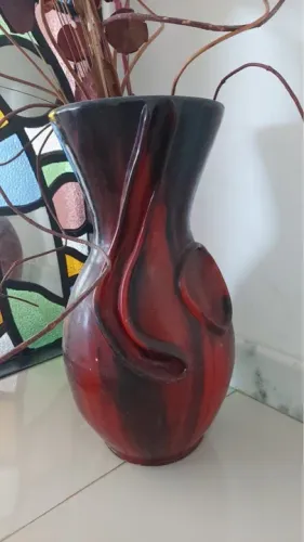 Vasos Artesanato Grande (2) de Cerâmica com Pintura Avermelhada