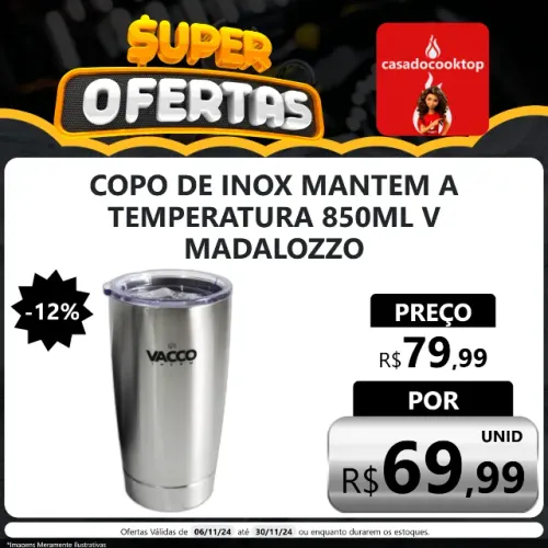 Copo de Inox Mantém a Temperatura 850ml V Madalozzo