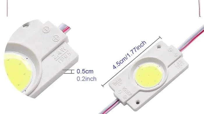 Led cob super brilhante Branco Quente 2 Unidades 12v à prova d'água carro Loja COD-CP761