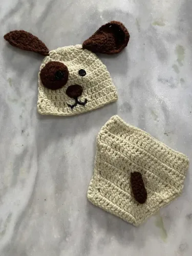 Conjunto de Crochê para Bebê - Cachorrinho