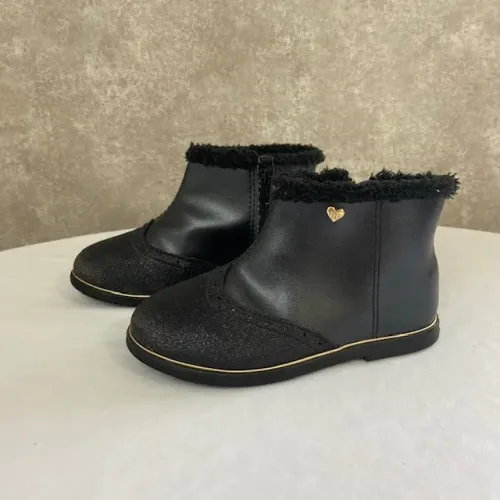 Bota Cano Baixo Molekinha Infantil Preta Tamanho 24