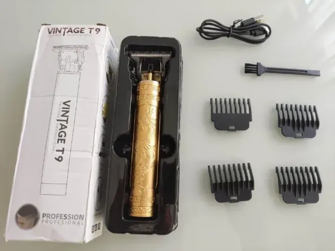 Máquina de Cortar Cabelo T9 Vintage Dragon Dourada