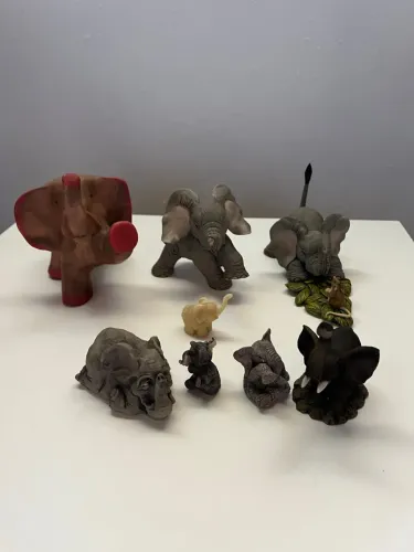 Coleção de Elefantes Lote de 08 peças