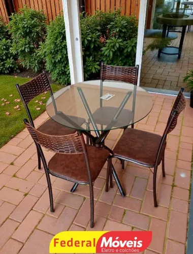 Mesa de jantar 75cm 4 cadeiras