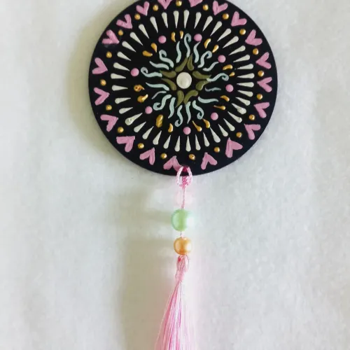Pingente de porta Mandala com pintura à mão