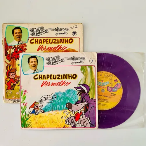 Raro LP Vinil Silvio Santos Chapeuzinho Vermelho 1976 Disco Compacto SBT Infantil Crianças