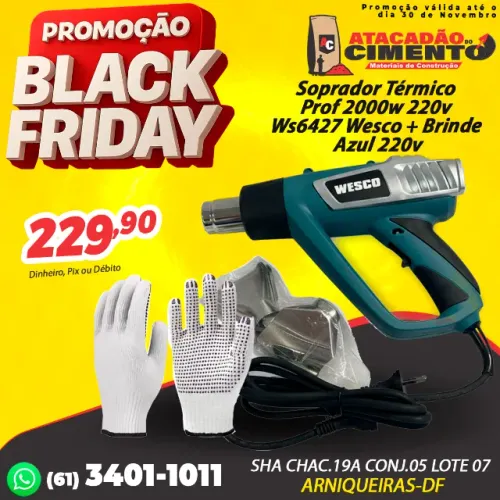 Soprador Térmico Prof 2000w 220v Ws6427 Wesco + Brinde Azul 220v