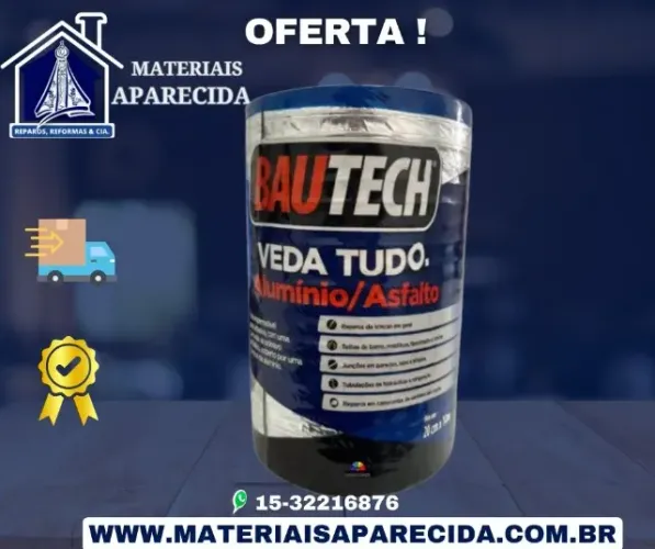 Fita Veda Tudo Bautech Asfaltica 20cmx10m - nova