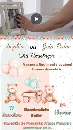 Chá de Bebê Convite digital Personalizado!