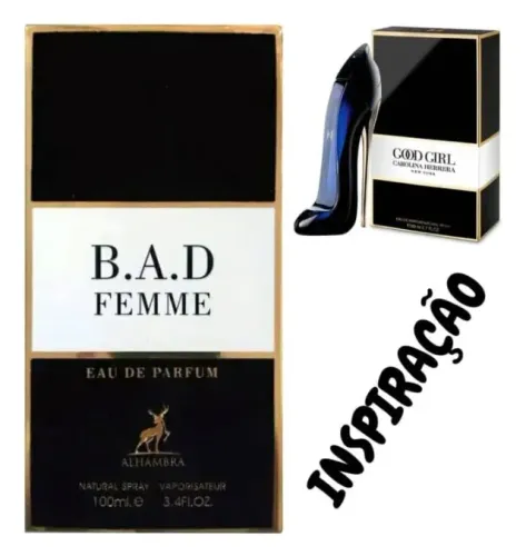 Perfume B.A.D Femme (Maison Alhambra), inspiração Good Girl (Perfume do Sapatinho) 100ml