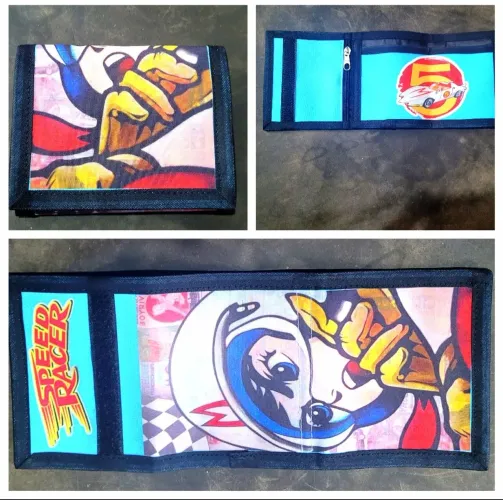 Carteira Speed Racer nova com velcro tema anos 80 e 90