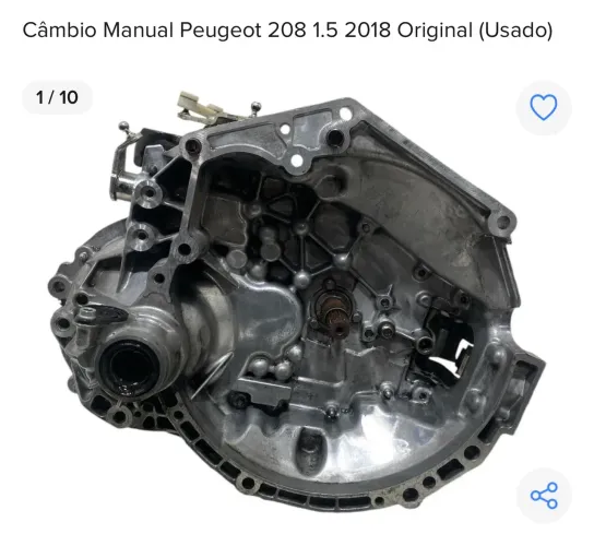 Câmbio Manual Peugeot 208 1.5 2018 Original