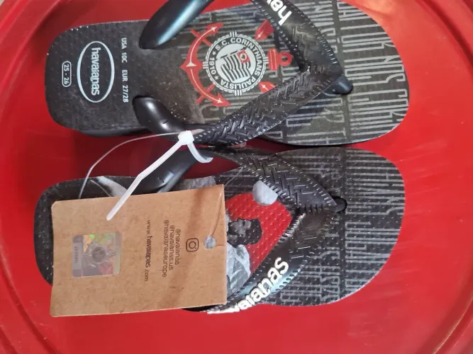 HAVAIANAS ORIGINAL KIDS  CORINTHIANS - Chinelo de Fã - NOVA! 