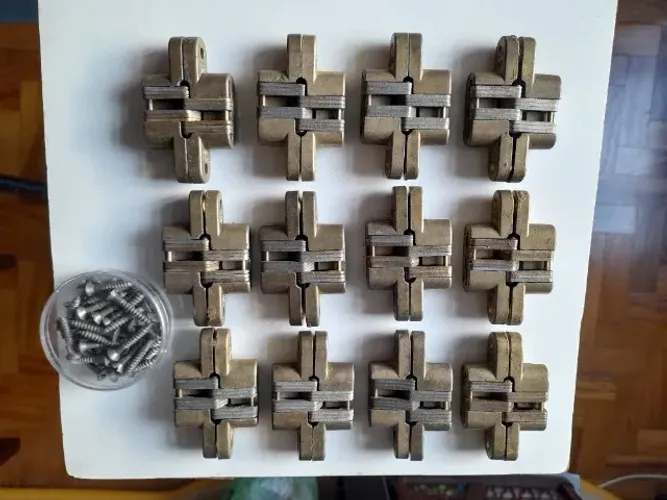 Dobradiças Invisíveis Oculta Cruz Usadas 60mm + Parafusos 20kg Móveis, 12 unid