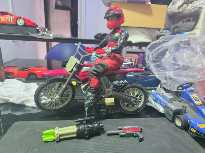 Moto brinquedo max steel raro moto com boneco