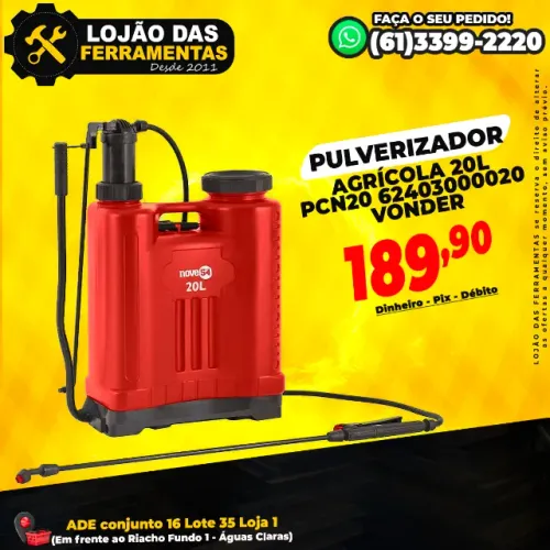 Pulverizador Agrícola 20 Litros PCN20 62403000020 Vonder