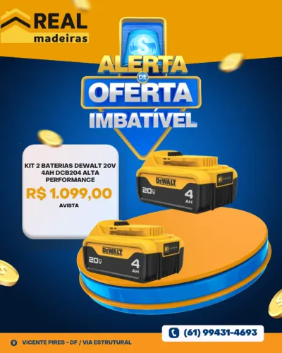 Kit 2 Baterias Dewalt 20v 4ah Dcb204-b3 Alta Performance