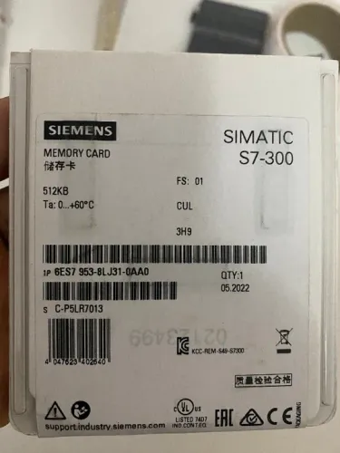 Cartão de memória Siemens SIMATIC S7-300 512KB (6ES7 953-8LJ31-0AA0) - selado na caixa