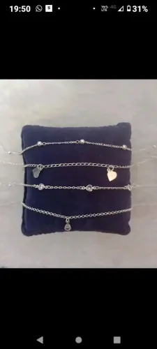 Tornozeleira de prata925