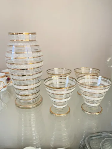 Conjunto de jarra refresqueira com 4 copos - demi-cristal