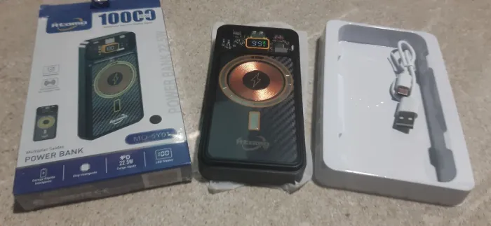 Carregador portátil 10000mAh indução, usb, tipo c - já é o menor preço