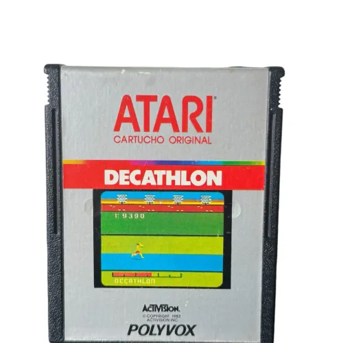Jogo Decathlon Atari 2600 Original Polyvox - Label Impecável Estado de Coleção