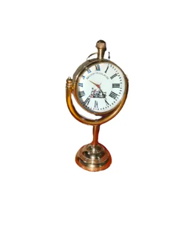 Relogio De Mesa Em Bronze E Vidro