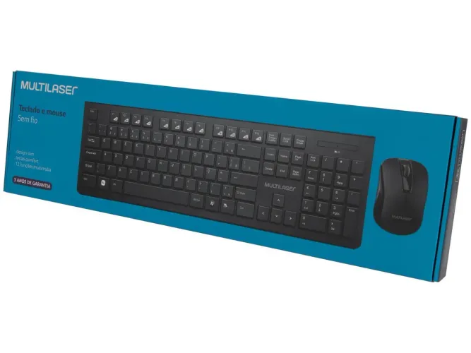 Kit Teclado e Mouse Sem Fio Multilaser. USADO