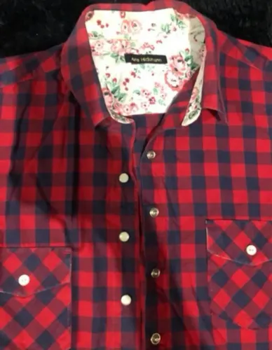 Camisa original Ana hickman xadrez botões de pedras tamanho G