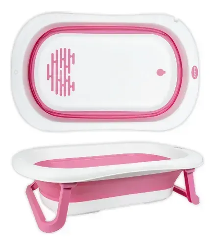 Banheira de Bebê Dobrável KaBaby Infantil Rosa   Prepare-se para receber seu bebê com todo