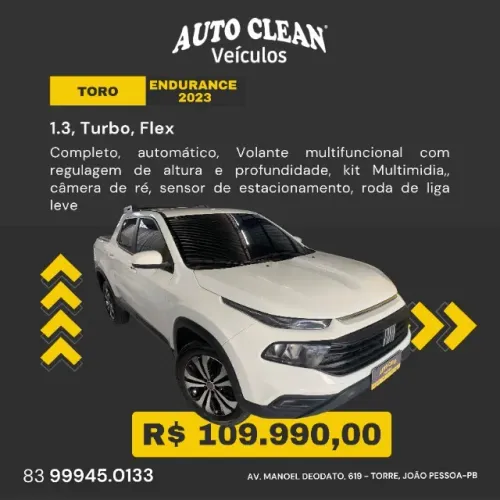Fiat Toro Endurance 1.3 T270 4X2 Flex AUT 2023