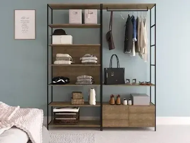 Closet Estilo Industrial/Arara+Estante/180LX211AX38P, R$2.475,53!