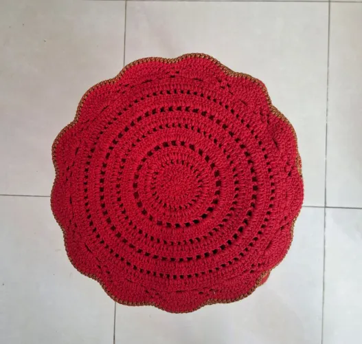 Sousplat de crochê de Natal - Kit 6 peças 