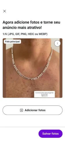 Corrente em prata ( obs foto do anúncio antiga ) valor 130 reais