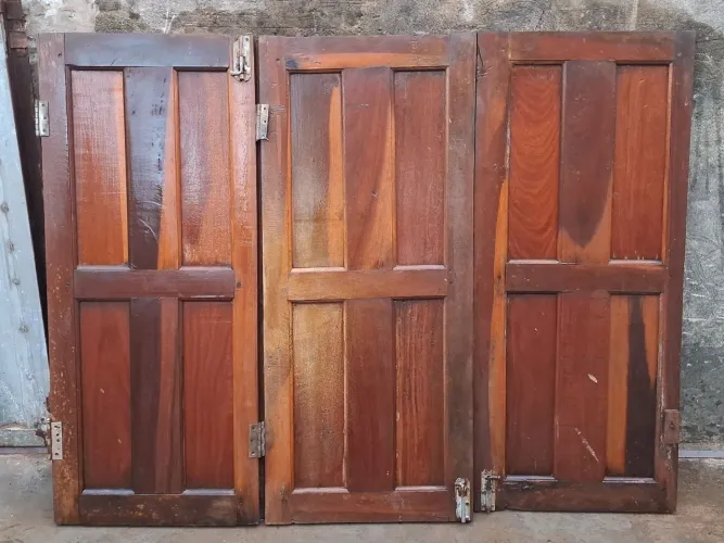3 Folhas Janela Pau D'Arco/Ipê Antiga - Madeira de Lei