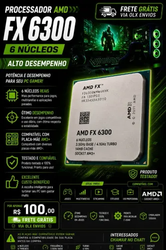 Processador AMD FX 6300 Gamer Funcionando