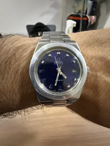 Omega automático Geneve azul vintage 