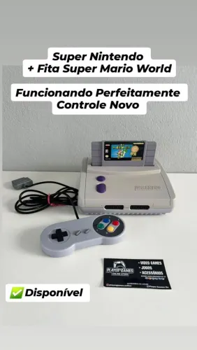 Super Nintendo + Fita Super Mário World (Aceito Cartão)