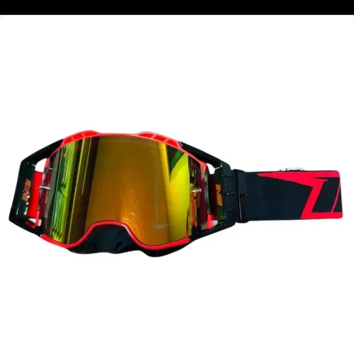 Óculos one ims cores motocross trilha enduro armação preto/vermelho lente espelhado