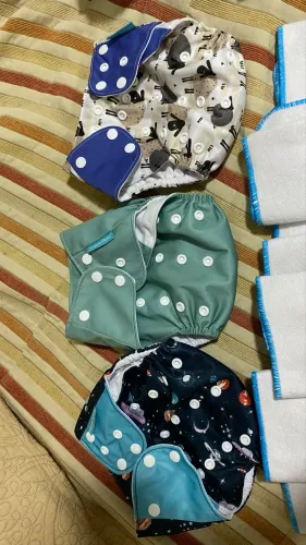 3 fraldas ecológicas + 10 panos NOVOS 