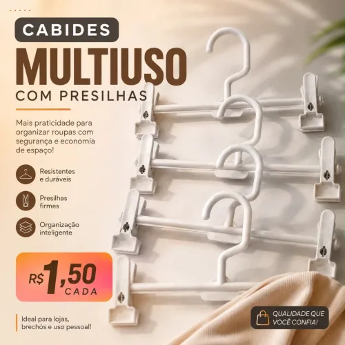 Cabide com presilhas