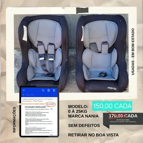 Cadeirinha para bebê (0 à 25kg)