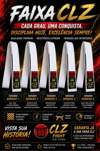 Faixa branca CLZ todos os tamanhos