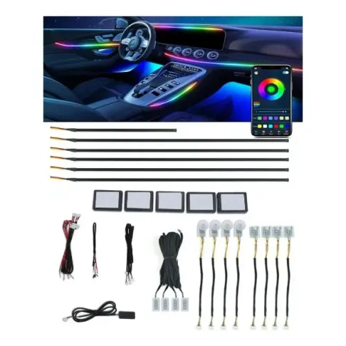 Kit Led Rgb Automotivo Interno Painel Atmosfera Nano 18 X 1 Universal