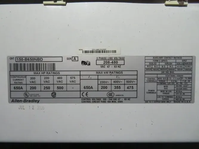 Soft Starter Allen-Bradley SMC Dialog Plus - Modelo 150-B650NBD