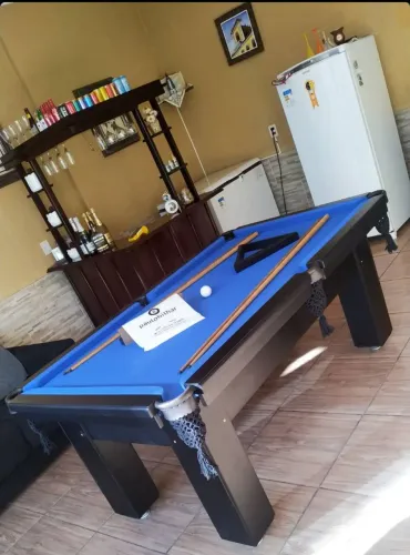 Mesa de Bilhar 1,90 x 1,15 Preta Tecido a Escolha
